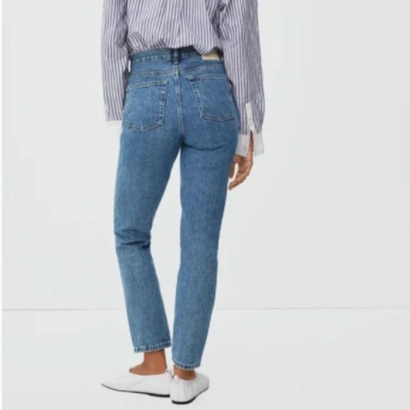 Everlane Denim - Everlane 90s Cheeky Jean Organic Cotton Button Fly Medium Blue 26 Crop